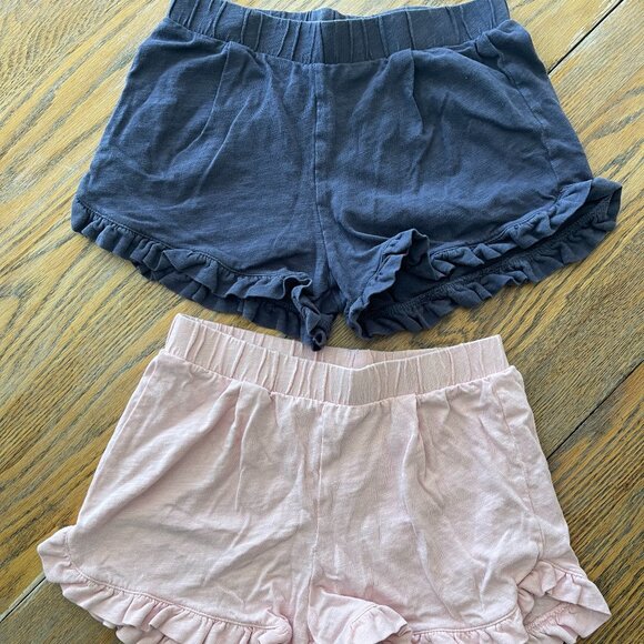 CREWCUTS set of 2 cotton elastic waist/ruffle hem shorts/kids 8/super condition - Picture 1 of 8